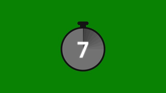 Quick 12 to 0 seconds countdown timer and fast speed run stopwatch clock animation on green screen