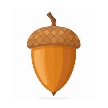 Brown acorn icon illustration vector graphic element isolated on white background