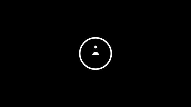 Minimalist animated user profile icon loading in a circular progress bar