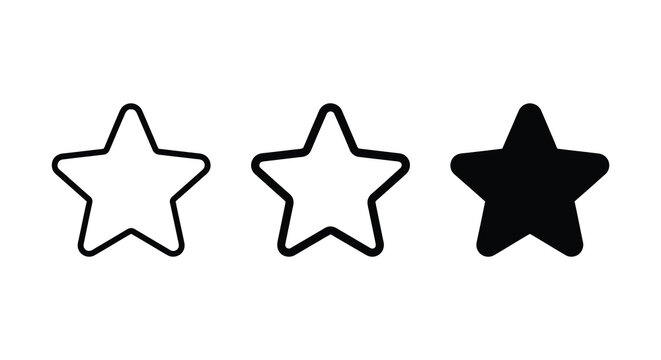 Three five pointed stars are depicted as a black and white silhouette