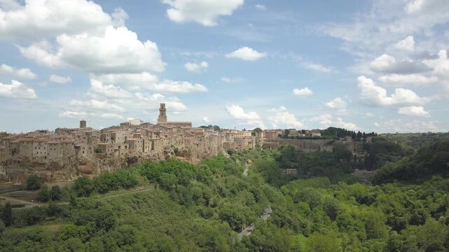 Pitigliano, Tuscany, Italy, aerial drone view