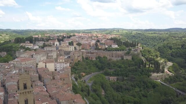 Pitigliano, Tuscany, Italy, aerial drone view