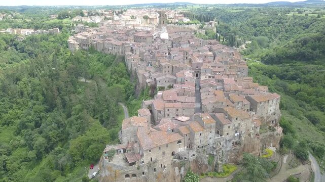 Pitigliano, Tuscany, Italy, aerial drone view