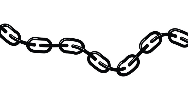 Black and white illustration of a metal chain link segment