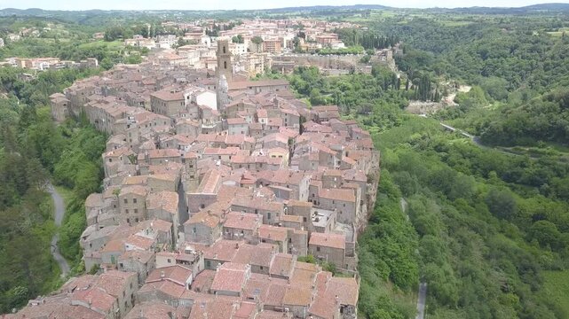 Pitigliano, Tuscany, Italy, aerial drone view