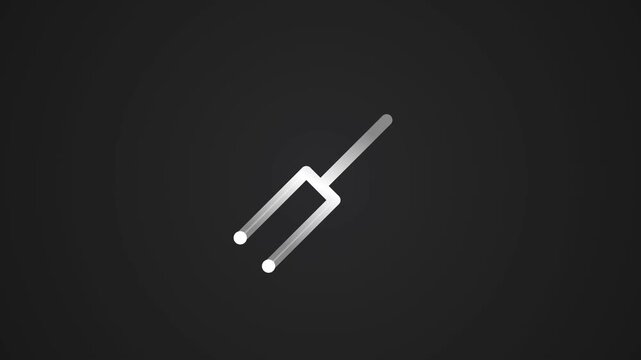 Rotating Tuning Fork Symbol Animation on Dark Background