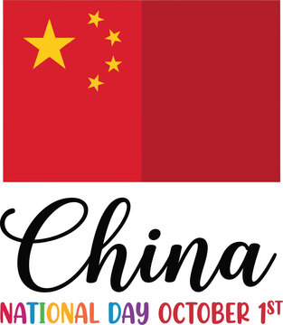 A beautifully designed vector illustration honors china s national day on october first with a vibrant display of the national flag and stylish text