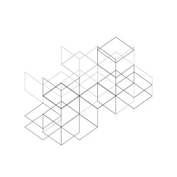 Modern Cube Geometry Illustration for Technology Branding