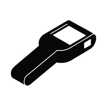 Isometric icon of a handheld barcode scanner or digital thermometer