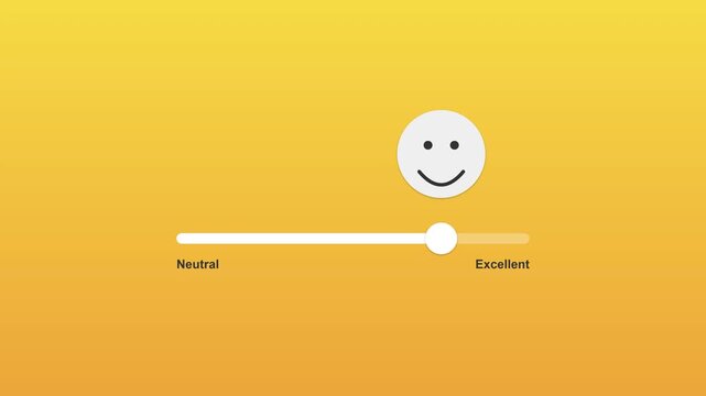 Interactive user feedback slider showing customer satisfaction rating