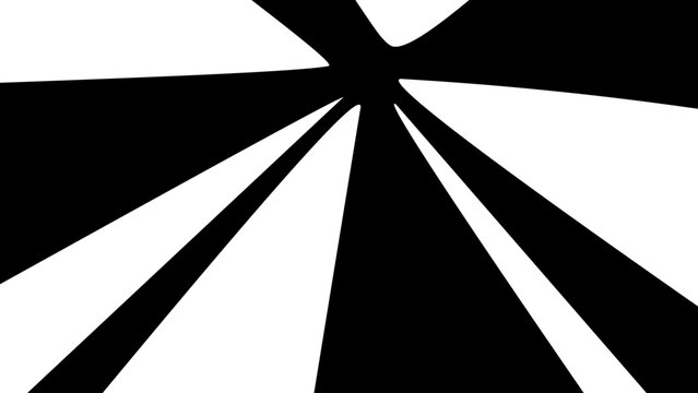 Black and white abstract radial burst with bold geometric rays converging toward a central point. Ideal for manga, comics, posters, action graphics, gaming, and dynamic backgrounds.