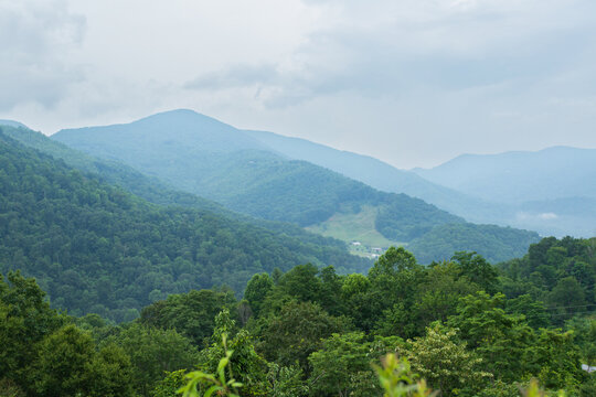 Misty Mountain Ridges Near Maggie Valley, North Carolina