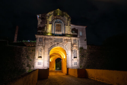 Porta de Avis gate at night in Elvas Portugal