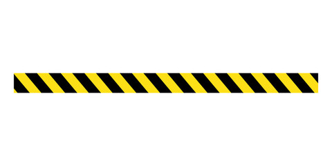 Yellow and black hazard warning tape strip with diagonal stripes © Risad