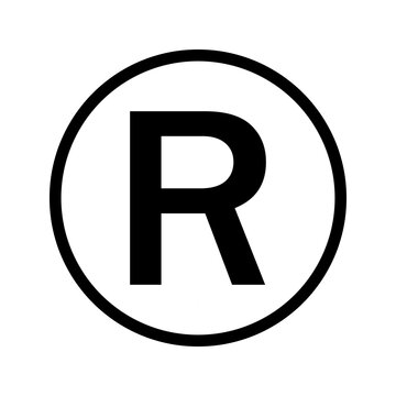 Registered trademark symbol icon with letter r inside a circle