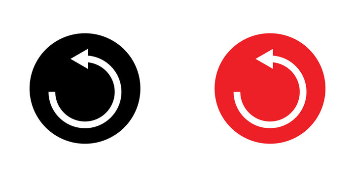 Red and black circular arrow icons for reset refresh or undo action buttons