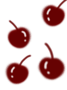 red cherry pattern elements with soft noise texture