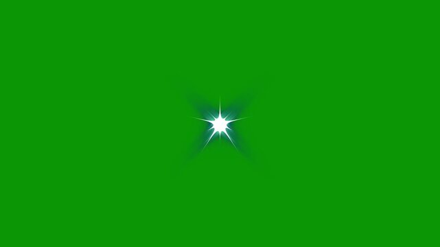 Sparkling stars shine animation on green screen background, fast glitter star motion, white cartoon flat vector doodles style stars blinking, sparkle star light effect, glowing 4k video