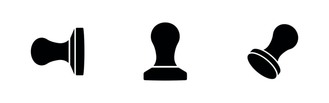 Stamp and stamper icons, different angles and types