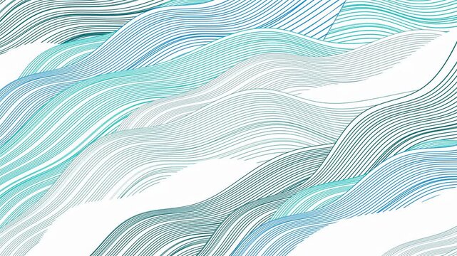 Abstract Flowing Teal Wave Lines 4K
