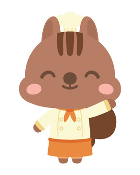 案内するパティシエりすのイラスト