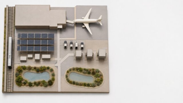 A physical airport resilience model links a terminal solar microgrid
