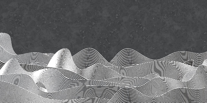 Abstract Monochrome Wavy Line Pattern Background Design