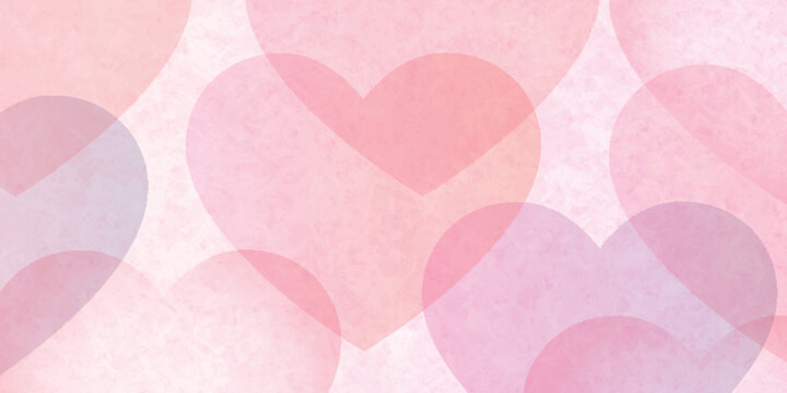 Soft Watercolor Pink Heart Pattern Background