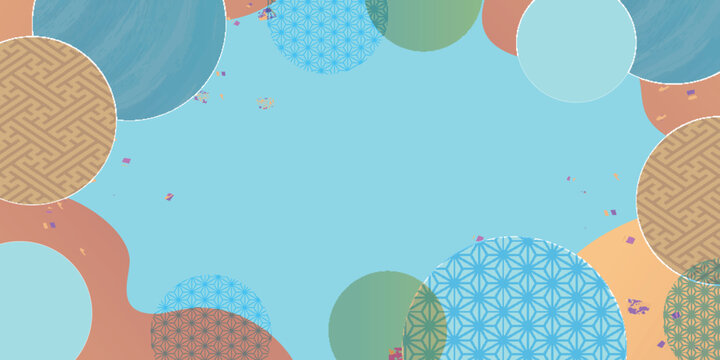 Elegant Japanese Style Pastel Circle Pattern Background