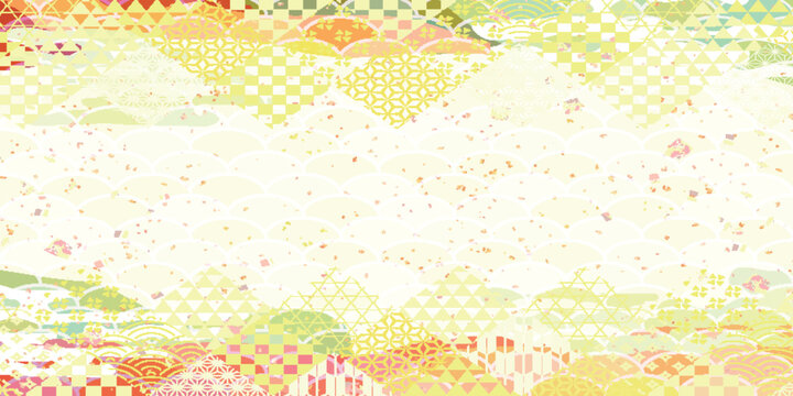 Traditional Japanese Patterned Decorative Frame Background