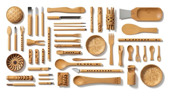 set of kitchen utensils isolated