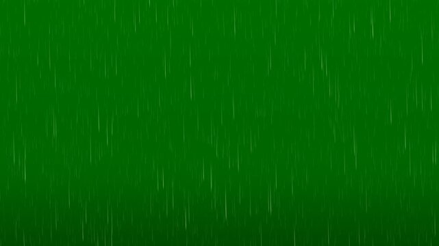 Heavy vertical falling rain on chroma key green screen realistic torrential downpour loop 30s