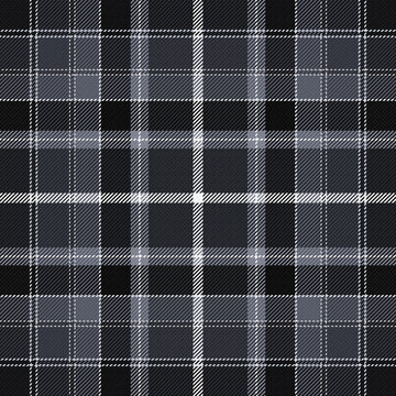 Monochrome tartan plaid seamless pattern background