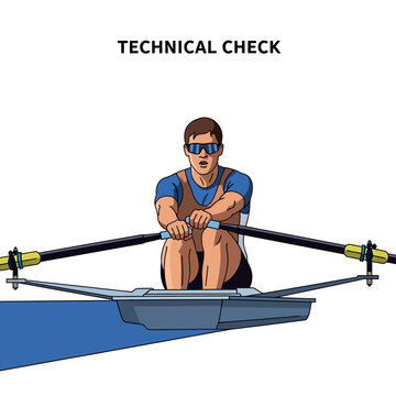Rowing Technique Illustration Athlete Focused On Perfecting Form