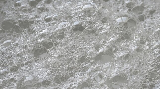 Macro closeup of soapy water bubbles and foam texture background