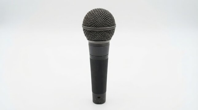 Black dynamic microphone vertical view