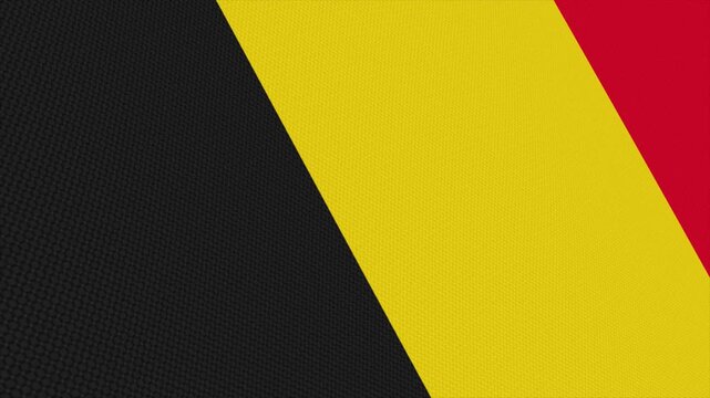 Flag of Belgium waving slowly in the foreground and moving upwards.