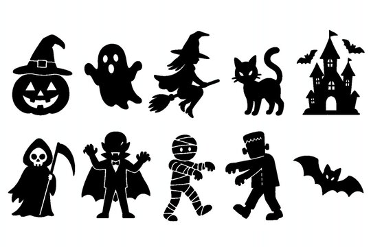 ハロウィンシルエットピクトグラム10種セット