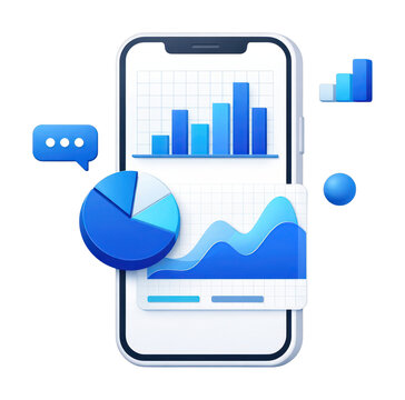 PNG Mobile analytics data visualization illustration.