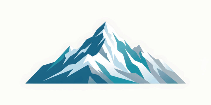 Mount Everest snow capped mountain peak vector illustration