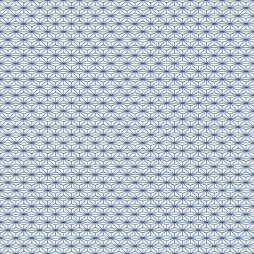 Seamless asanoha hemp leaf pattern in bright blue on off white - a traditional Japanese wagara geometric lattice at fine scale
