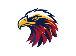 Fototapeta premium Eagle Head Mascot Logo a Dynamic and Colorful Flat Vector Art Illustration for Strong Brand Identity