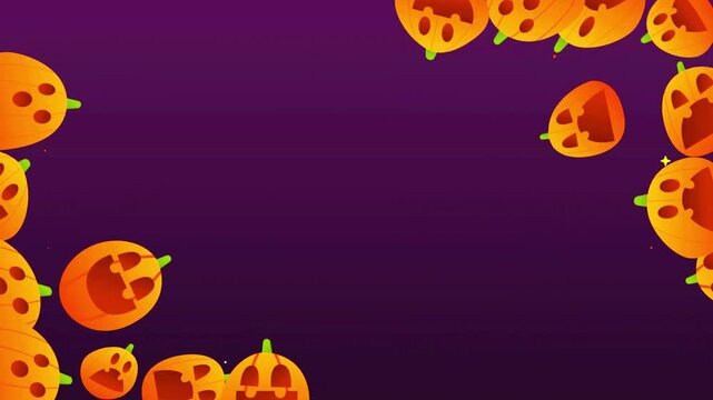 Pumpkin frame background animation featuring carved jack o lanterns on dark purple backdrop.