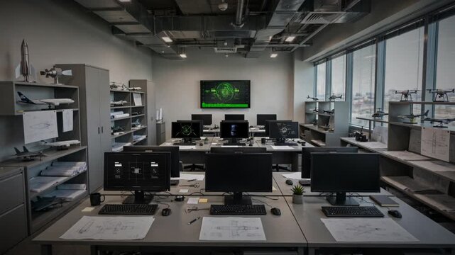 Aerospace engineering office interior