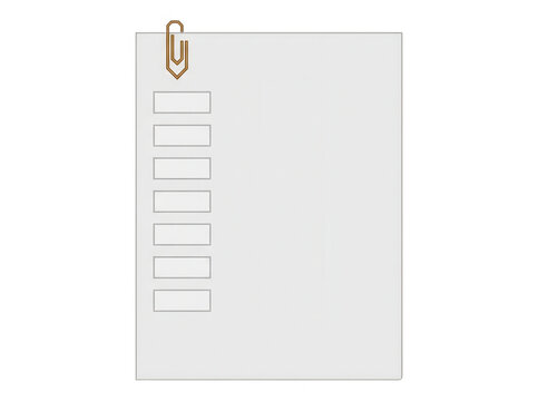 Lista de tareas en blanco con clip de papel
