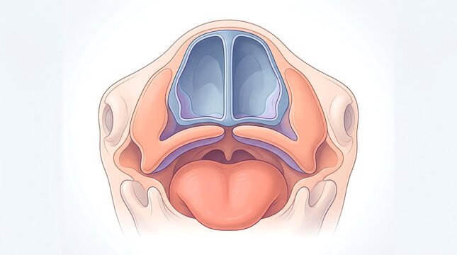 Detailed anatomical cross section of the human oral cavity and palate structure with human mouth medical illustration head and neck physiology healthcare medicine education clinical hospital