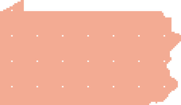 Pennsylvania Map Dithered Pixel
