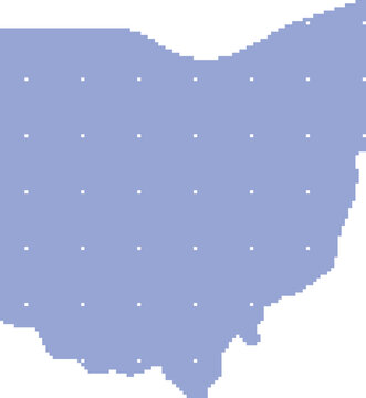 Ohio Map Dithered Pixel