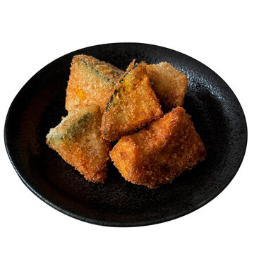 かぼちゃフライ 学校給食自家製手作りの切り抜き お惣菜和食おかず食材素材