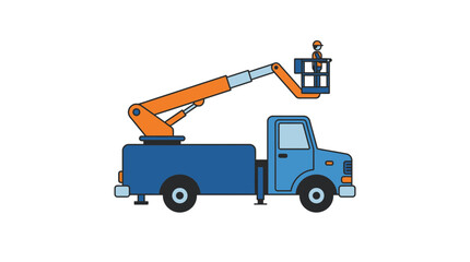 Naklejka premium Bucket Truck Vector Illustration Isolated on Transparent Background